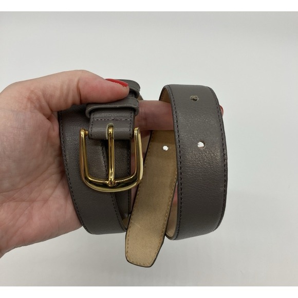 The Unbranded Brand Other - Full Grain Cowhide Dress Belt Gray Men's Size 36/90 Classic Preppy Minimalist‎
